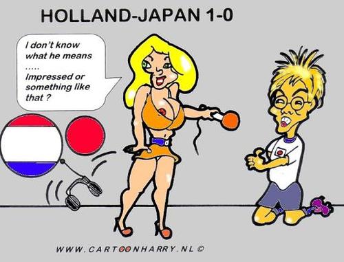 Cartoon: Impressed (medium) by cartoonharry tagged holland,japan,dreamy,dutch,africa,fifa,impressed,cartoonharry