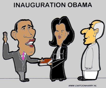 Cartoon: Inauguration-Day (medium) by cartoonharry tagged barack,michelle,obama