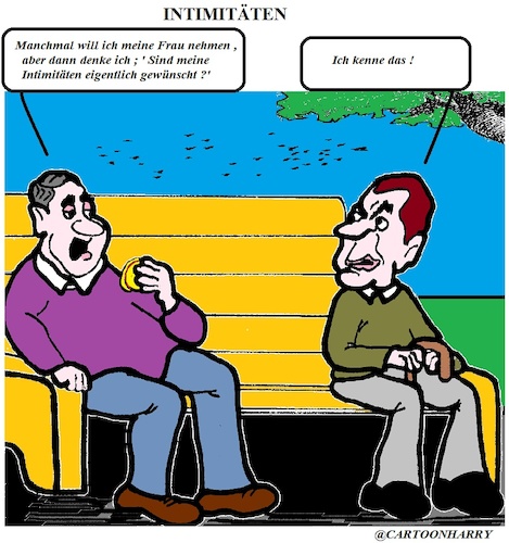 Cartoon: Intimitäten (medium) by cartoonharry tagged intimitäten,männer,park,gespräche