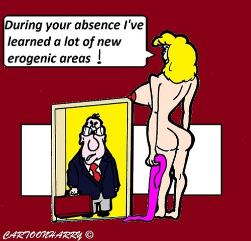 Cartoon: Investigation (medium) by cartoonharry tagged nude,husband,erogenic,areas,cartoon,cartoonist,cartoonharry,dutch,toonpool