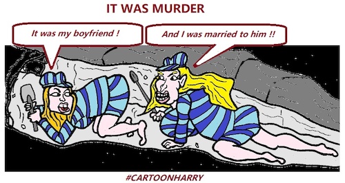 Cartoon: It was Murder (medium) by cartoonharry tagged friend,husband,murder,cartoonharry