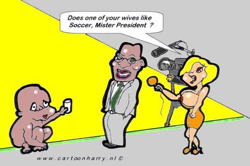 Cartoon: Jacob Zuma (medium) by cartoonharry tagged dreamy,dutch,zuma,fifa,soccer,cartoonharry