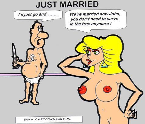 Cartoon: Just Married (medium) by cartoonharry tagged cartoonharry,cartoon,cartoons,married,girl,naked
