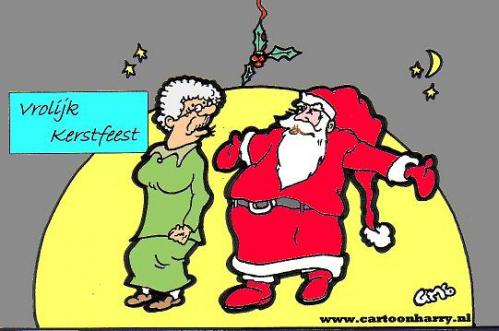 Cartoon: Kerstkaart (medium) by cartoonharry tagged mistletoe