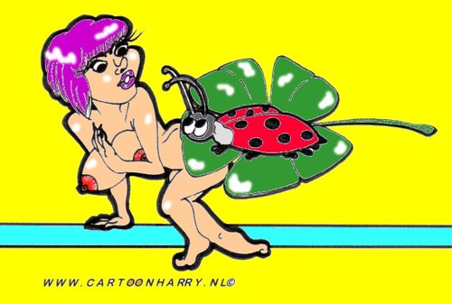 Cartoon: Ladybug (medium) by cartoonharry tagged insects,girls,nude,cartoonharry,dutch,cartoonist,toonpool