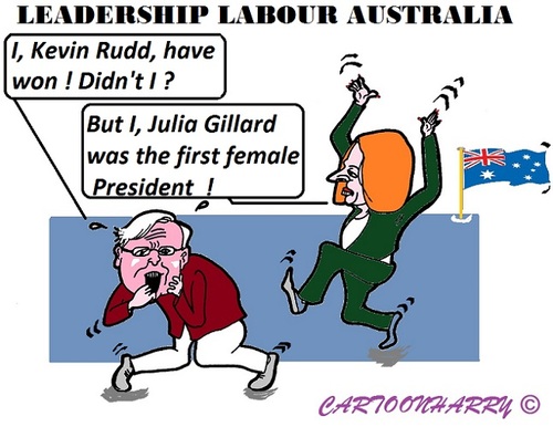 Cartoon: Leadership Australia (medium) by cartoonharry tagged aussies,leadership,rudd,gillard,labour,cartoonharry,toonpool