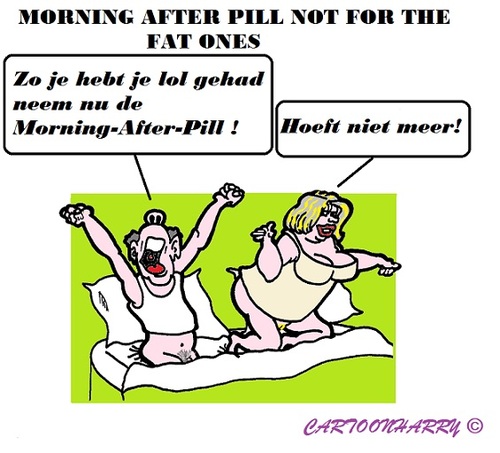 Cartoon: M A P (medium) by cartoonharry tagged morning,pill,fat