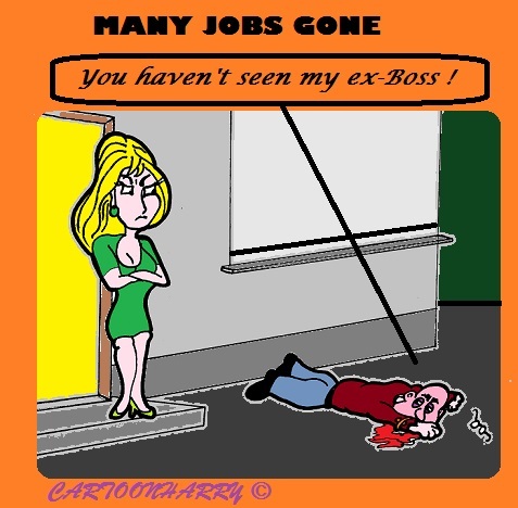 Cartoon: Many Jobs (medium) by cartoonharry tagged fight,jobs,goodbye