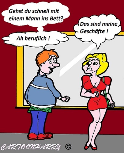 Cartoon: Meine Geschäfte (medium) by cartoonharry tagged geschäfte,mann,frau,bett,schnell,cartoon,cartoonharry,cartoonist,dutch,deutsch,strasse,toonpool
