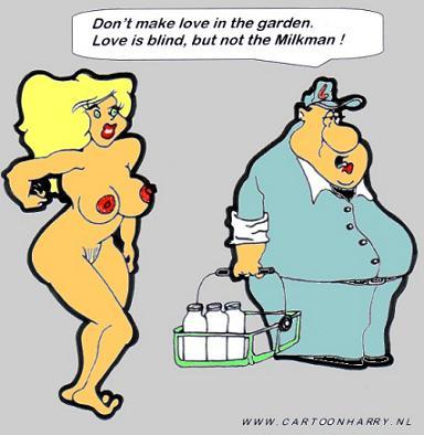 Cartoon: Milk today (medium) by cartoonharry tagged naked,girl,milk,garden