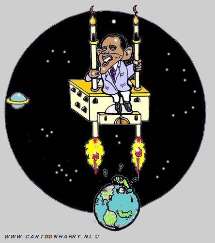 Cartoon: Mosque Rocket (medium) by cartoonharry tagged fly,mosque,obama,usa,rocket,cartoonharry