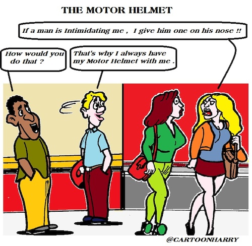 Cartoon: Motor Helmet (medium) by cartoonharry tagged motor,helmet,cartoonharry