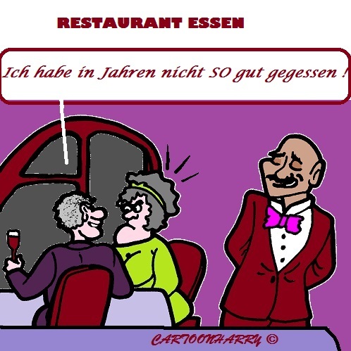 Cartoon: Mutti und Kochkunst (medium) by cartoonharry tagged restaurant,kochen,essen,gut,mutti