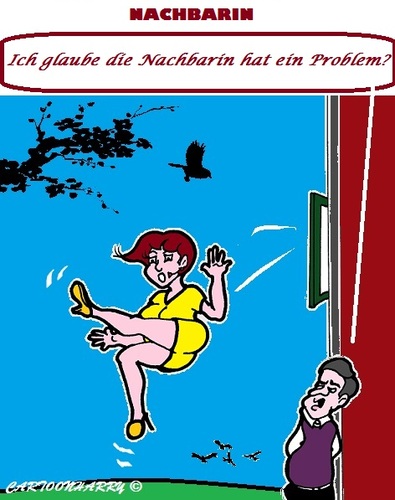 Cartoon: Nebenan (medium) by cartoonharry tagged nachbarin,probleme