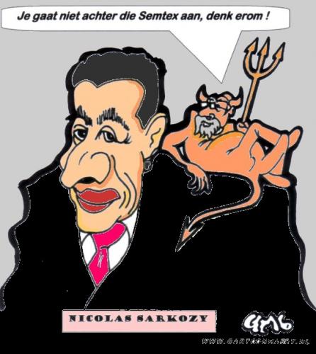 Cartoon: Nicolas Sarkozy (medium) by cartoonharry tagged semtex