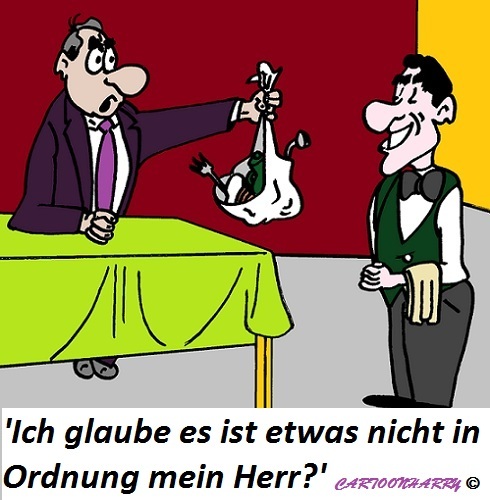Cartoon: Okay (medium) by cartoonharry tagged kellner,ober,essen,restaurant,ordnung,cartoon,cartoonist,cartoonharry,dutch,toonpool