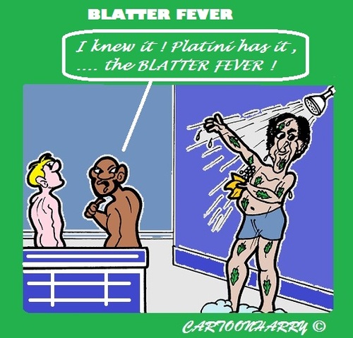 Cartoon: Platini (medium) by cartoonharry tagged fifa,uefa,blatter,platini,soccer,fever,disease