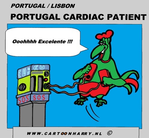 Cartoon: Portugal Cardiac Patient (medium) by cartoonharry tagged deviantart,buurtlink,linkedin,hyves,toonsup,toonpool,dutch,cartoonharry,cartoonist,artist,comix,comics,comic,cartoon,excelente,patient,cardiac,portugal
