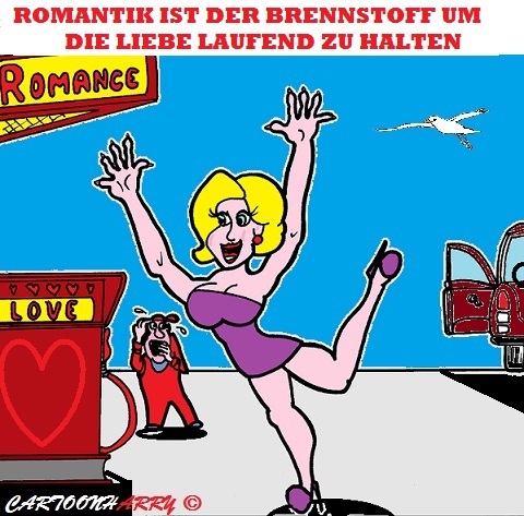 Cartoon: Romantik (medium) by cartoonharry tagged romantik,liebe,brennstoff