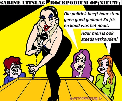 Cartoon: Sabine Uitslag (medium) by cartoonharry tagged sabineuitslag,sabine,uitslag,carriere,rocklady,cartoon,cartoonist,cartoonharry,dutch,toonpool