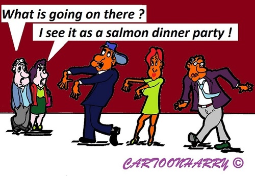 Cartoon: Salmon of the Dead (medium) by cartoonharry tagged salmon,dead,foppen,cartoon,cartoonist,cartoonharry,holland,dutch,toonpool