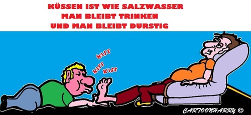Cartoon: Salzig Küssen (medium) by cartoonharry tagged salz,kuessen,durstig