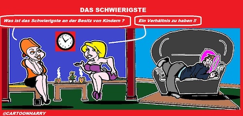Cartoon: Schwierig (medium) by cartoonharry tagged schwierig,mann,frauen