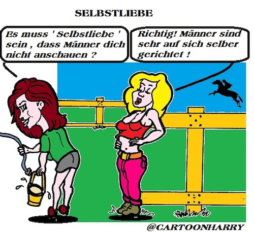 Cartoon: Selbstliebe (medium) by cartoonharry tagged selbstliebe