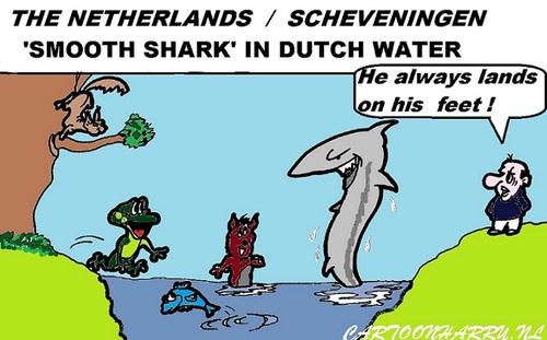 Cartoon: Smooth Shark (medium) by cartoonharry tagged shark,holland,fish,coast,cartoon,cartoonist,cartoonharry,toonpool