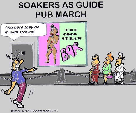 Cartoon: Soakers Guiding (medium) by cartoonharry tagged cartoonharry,soaker,guide,drunk,bar,truth