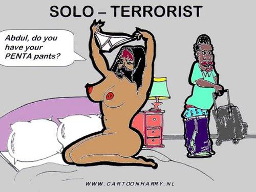 Cartoon: SoloTerrorist (medium) by cartoonharry tagged terrorist,cartoon,cartoonharry,solo