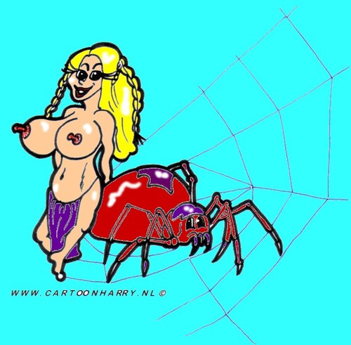 Cartoon: Spider (medium) by cartoonharry tagged insects,girls,nude,cartoonharry,dutch,cartoonist,toonpool