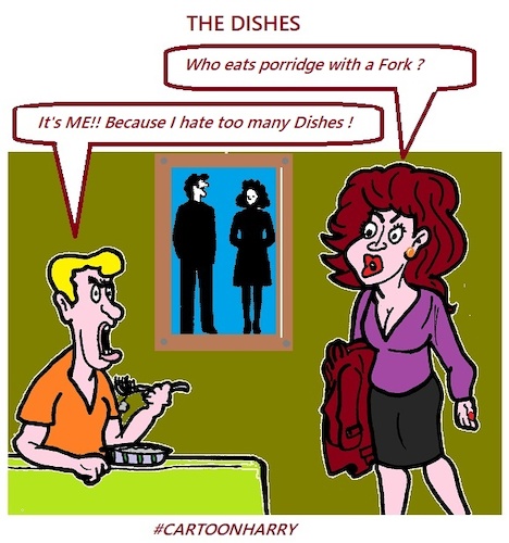 Cartoon: The Dishes (medium) by cartoonharry tagged dishes,cartoonharry