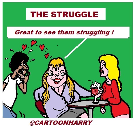 Cartoon: The Struggle (medium) by cartoonharry tagged cartoonharry