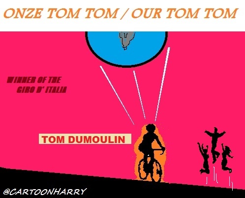 Cartoon: Tom Dumoulin (medium) by cartoonharry tagged winner,tomdumoulin,giro,cartoonharry