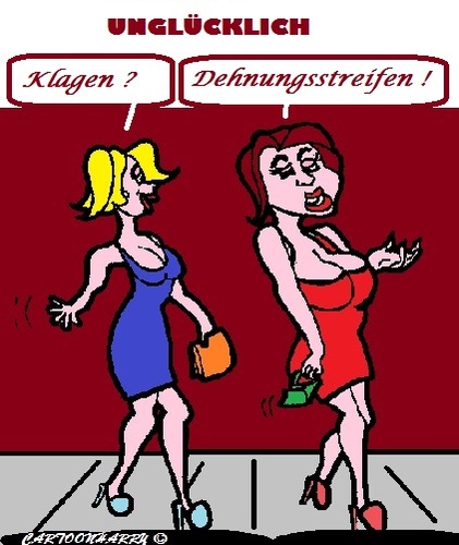Cartoon: Ungluecklich (medium) by cartoonharry tagged dehnungsstreifen,ungluecklich,mädchen