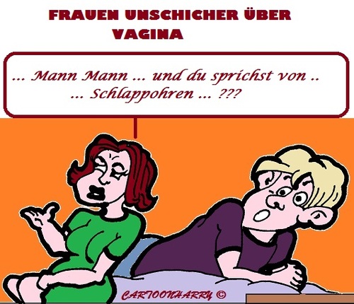 Cartoon: Unsicherheit (medium) by cartoonharry tagged unsicher,frauen,vagina