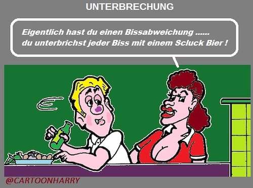 Cartoon: Unterbrechungen (medium) by cartoonharry tagged unterbrechung,essen