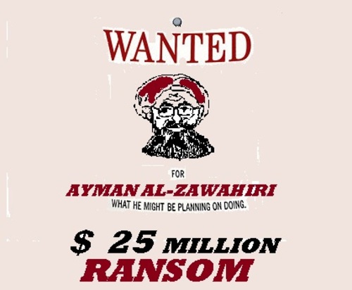 Cartoon: Wanted (medium) by cartoonharry tagged toonpool,dutch,cartoonharry,cartoonist,cartoon,alzawahiri,ayman,wanted