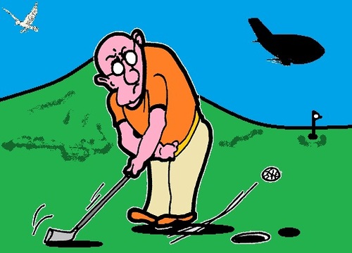 Cartoon: Weiter Ueben (medium) by cartoonharry tagged sport,golf,expression