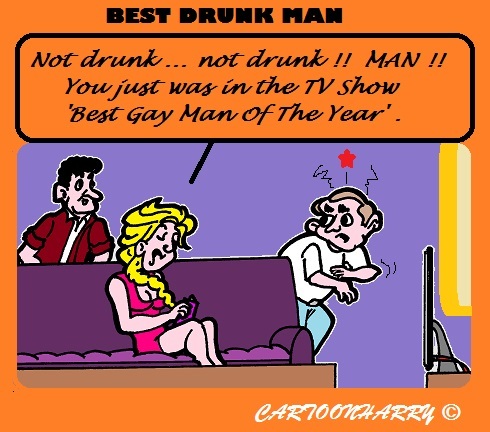 Cartoon: Well Drunk (medium) by cartoonharry tagged drunk,gay,tv,show
