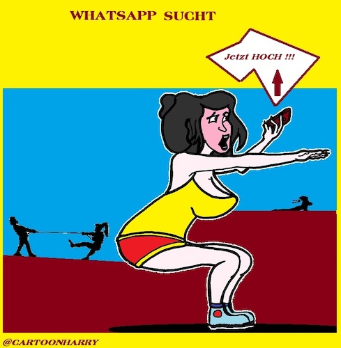 Cartoon: WhatsApp Sucht (medium) by cartoonharry tagged whatsapp,sucht,cartoonharry