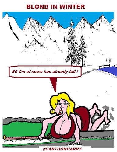 Cartoon: Winter Blond (medium) by cartoonharry tagged winter,snow,cartoonharry,blond
