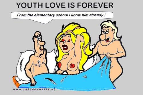 Cartoon: Youth Love is Forever (medium) by cartoonharry tagged cartoonharry,girl,sexy,youth,love