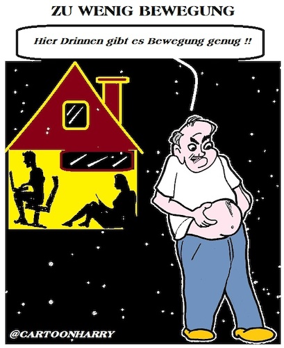 Cartoon: Zu Wenig (medium) by cartoonharry tagged bewegung,cartoonharry