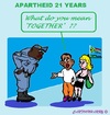Cartoon: Apartheid (small) by cartoonharry tagged southafrica,apartheid,together,boy,girl,police