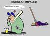 Cartoon: Burglar Impaled (small) by cartoonharry tagged cartoonharry,burglar,defend,cartoon