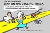 Cartoon: Cycling-Track War (small) by cartoonharry tagged old,young,bike,karate,cartoonharry