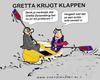 Cartoon: Gretta Krijgt Klappen (small) by cartoonharry tagged gretta,duisenberg,cartoon,israel,hamas,gaza,cartoonharry