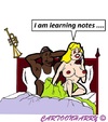 Cartoon: Learning Notes (small) by cartoonharry tagged notes,bed,trumpet,sex,cartoon,cartoonist,cartoonharry,dutch,toonpool